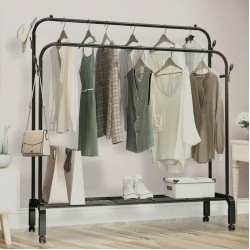 SpaceRack Pro – Double Layer Rolling Clothes Rack