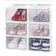 6-Piece Transparent Plastic Shoe Rack
