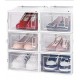 6-Piece Transparent Plastic Shoe Rack