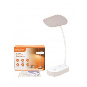 Kingavon 8w White USB LED Rechargable Desk Lamp