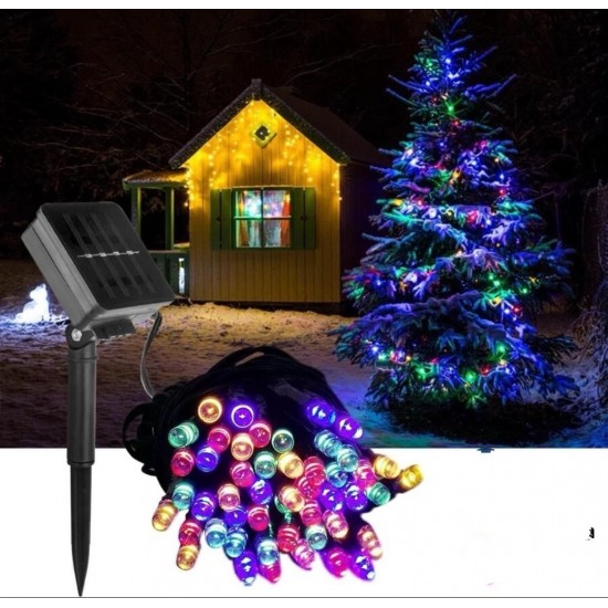 Solar Led Colorful Christmas Light 100 Leds 12 meters