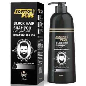 SOFTTO PLUS BLACK HAIR SHAMPOO 350ML (WITH GLOVE GİFT)