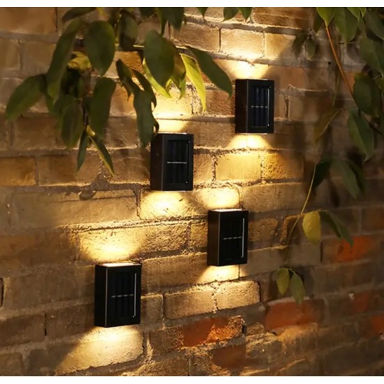 2 Pack Solar LED Double Sided Wall Lamp