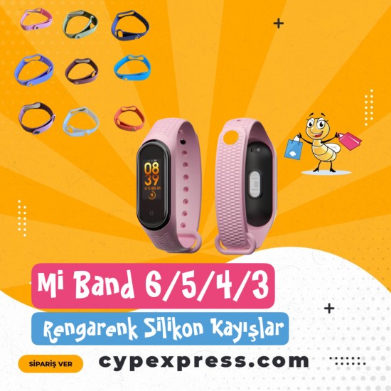 Xiaomi Mi Band 3/4/5/6 Renkli Silikon Kayışlar