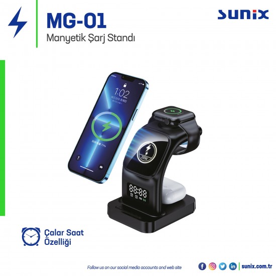 Sunix MG01 Magsafe 5in1 Wireless Charge Stand