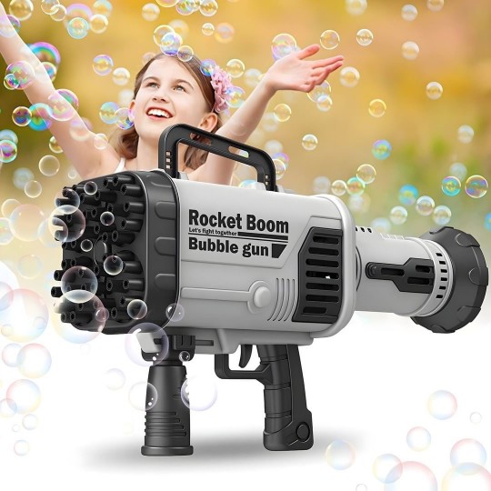 Rocket Bazooka Rechargeable Colorful Light Bubble Gun