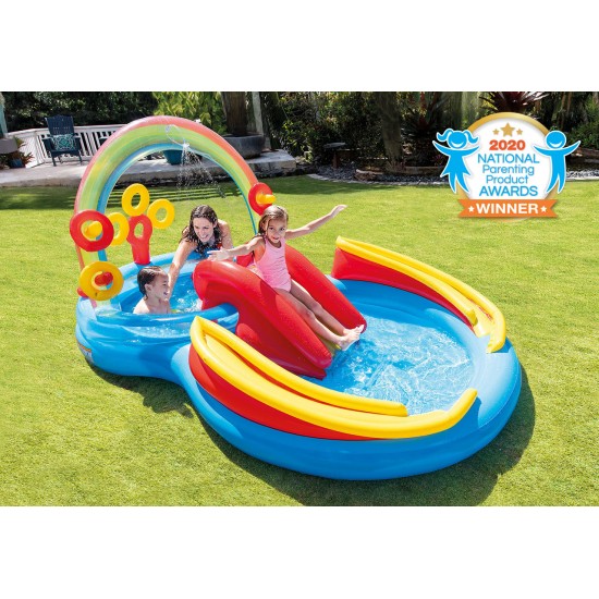 Intex Rainbow Ring Inflatable Play Center w/ Slide 297X193 X135 cm 57453EP