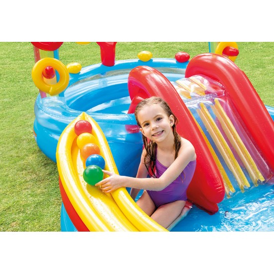 Intex Rainbow Ring Inflatable Play Center w/ Slide 297X193 X135 cm 57453EP