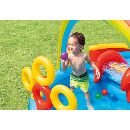 Intex Rainbow Ring Inflatable Play Center w/ Slide 297X193 X135 cm 57453EP