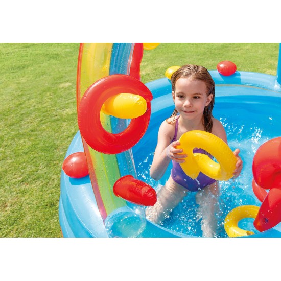 Intex Rainbow Ring Inflatable Play Center w/ Slide 297X193 X135 cm 57453EP