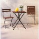 Folding Wooden Bistro Garden Table and Chair Set For 2 Persons 60x60 cm