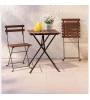 Folding Wooden Bistro Garden Table and Chair Set For 2 Persons 60x60 cm