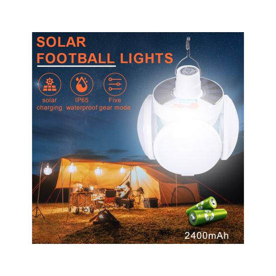 Foldable Solar and USB Rechargeable Emergency Lamp