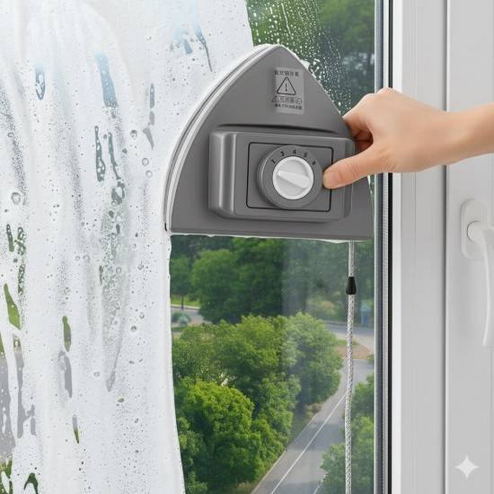 ADJUSTABLE LEVEL MAGNETIC TRIANGLE DOUBLE WINDOW WIPER