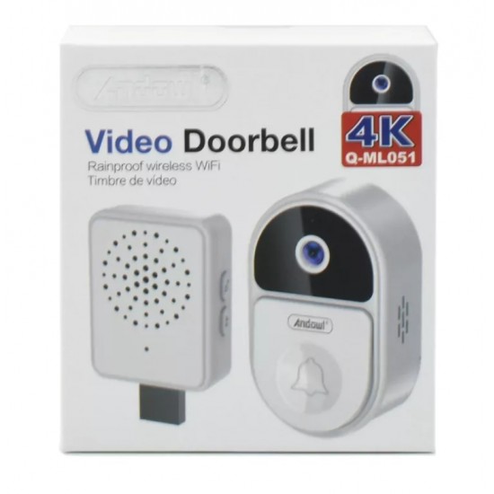 Andowl 4K Video Wireless Doorbell - White