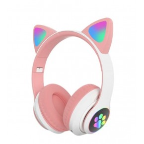 Andowl Wireless Cat Ear Headset Led w/Mic Headphones 