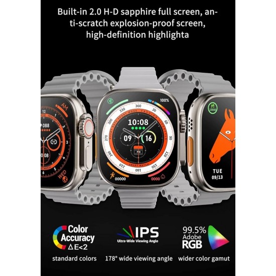 Ultra Watch X8 Ultra Wireless Charging Bluetooth Receive Calls, Make Calls Smart Watch