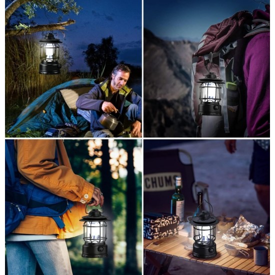 Adjustable Rechargeable Camping Lantern with Powerbank Feature