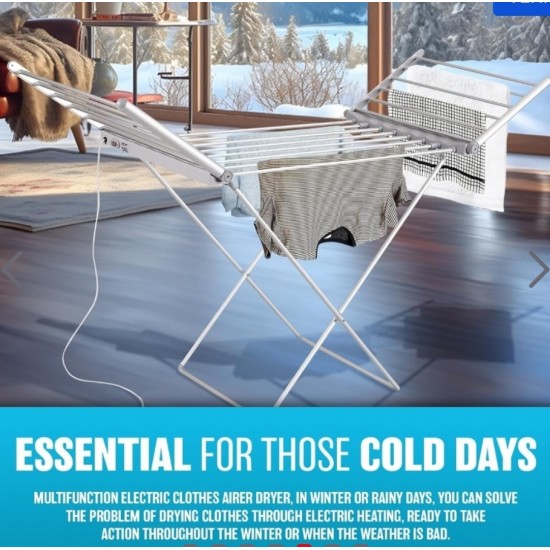 Kingavon 20 Bar Wing Electric Heated Drying Wire L147 x W54 x H94cm