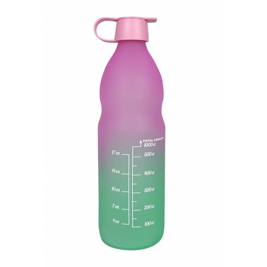 1 Liter Glass Colorful Motivational Water Bottle