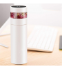 Thermos with Tea Compartment and Temperature Indicator