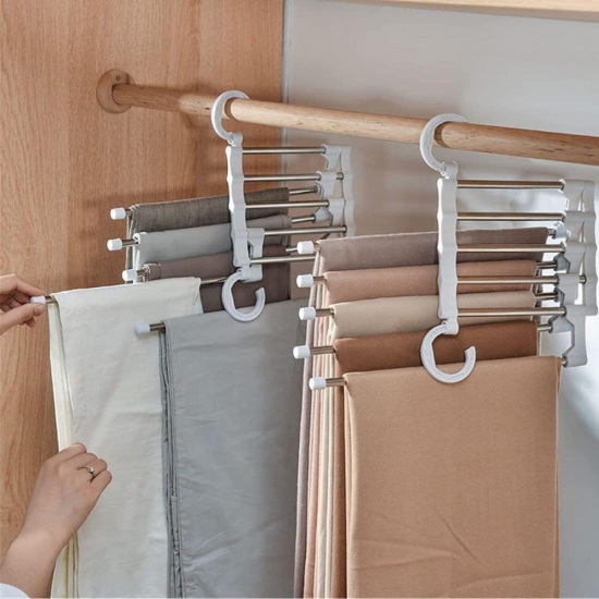 5-PIECE MOVABLE TROUSERS HANGER