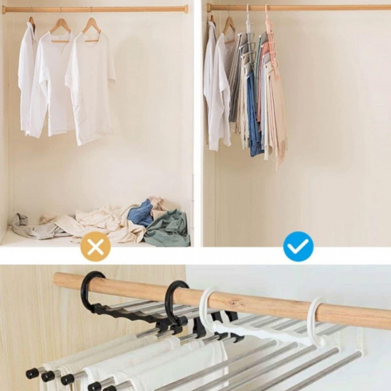 5-PIECE MOVABLE TROUSERS HANGER