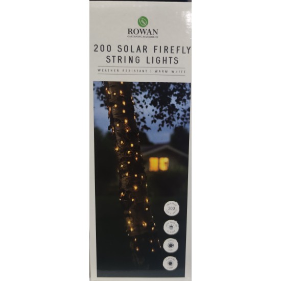 Outdoor 200 Solar Firefly String Led Lights Warm White