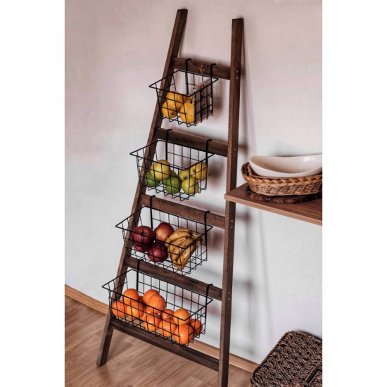 4 BASKET WITH LADDER SHELF