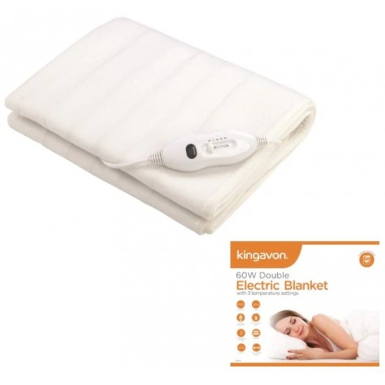 Kingavon 60W Double Bed Electric Blanket - 120 x 107cm