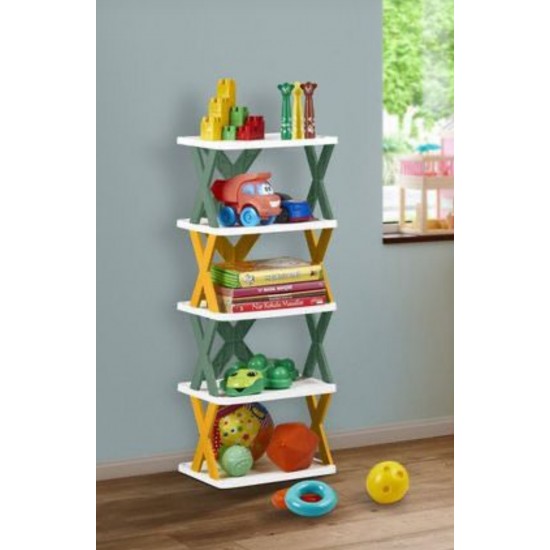 Model X 5 Tier Decorative Patterned Organizer & Shoe Rack & Shelf