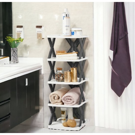 Model X 5 Tier Decorative Patterned Organizer & Shoe Rack & Shelf