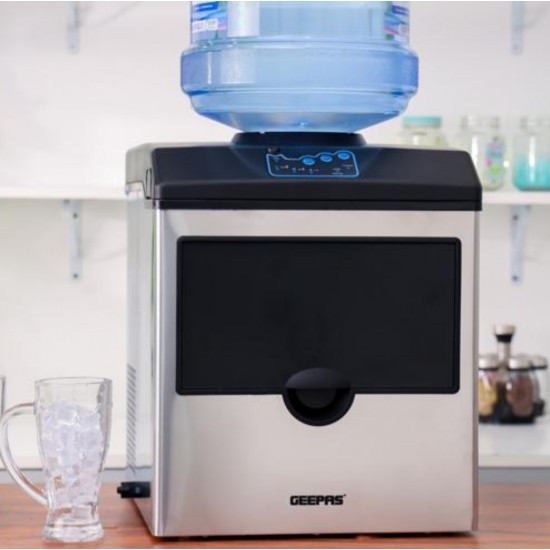 Geepas Ice Maker with Water Dispenser, 22kg Ice in 24Hrs,