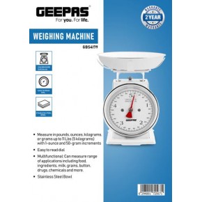 Geepas GBS4179 Kitchen Scale With Adjustable Scale