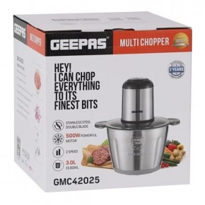 Geepas Multi Chopper With Stainless Steel Bowl 3.0 L 500.0 W