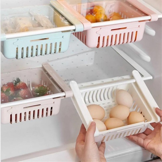 3in1 Adjustable Refrigerator Strainer Shelf and Egg Organizer