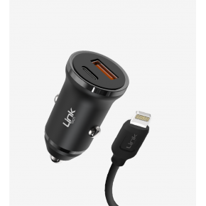 Linktech C485e Dual PD 20W Lightning Wired Car Charger