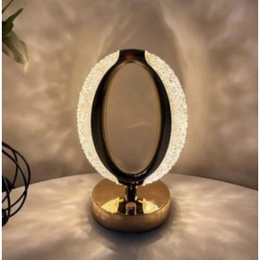 Ellipse Model Romantic Rechargeable Touch Crystal Table Lamp