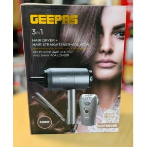 GEEPAS 3 in 1 Hair Dryer, Straightener & Epilator