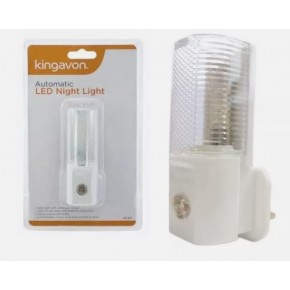 KINGAVON AUTOMATIC SAFETY LED NIGHT LIGHT BUILT IN SENSOR LAMP BULB PLUG IN
