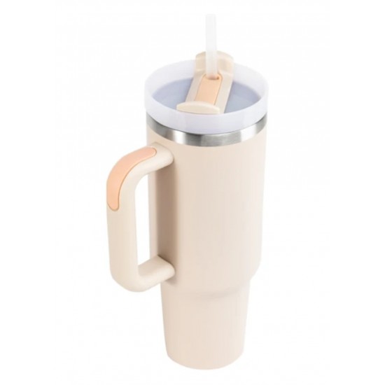 Stainless Steel Handle and Straw 1.2 Liter Thermos 