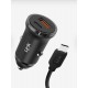 Linktech C486 Eco-Friendly Dual PD 20W Type-C Cable Car Charger Black