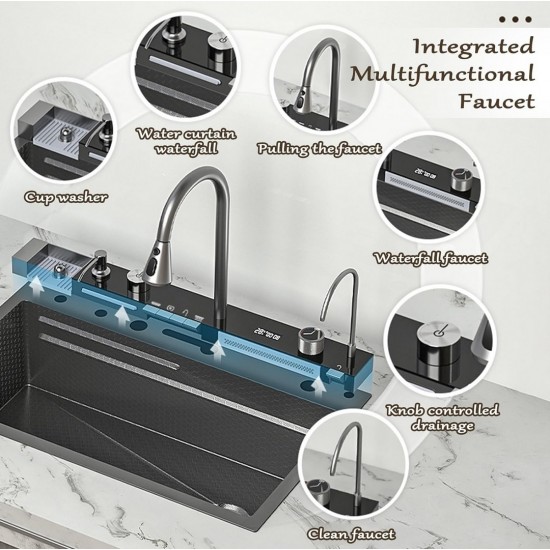 Stainless Steel Multi-Purpose Kitchen Sink 75x45cm