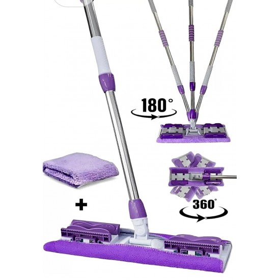 Microfiber Telescopic Peg Mop (Spare Cloth Gift)  