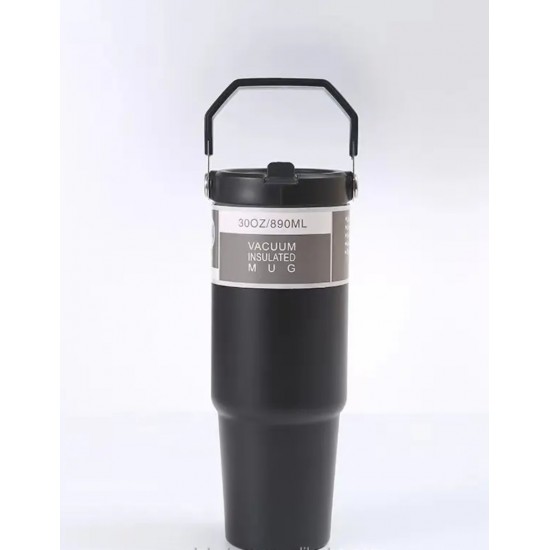 Twist-Open Straw Stainless Steel 0.89 Liter Tumbler Thermos  