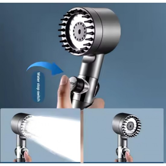 Spa Massage Full Chrome Multi-Function Shower Head (1.5 Meter Extension Cable Free Gift) 