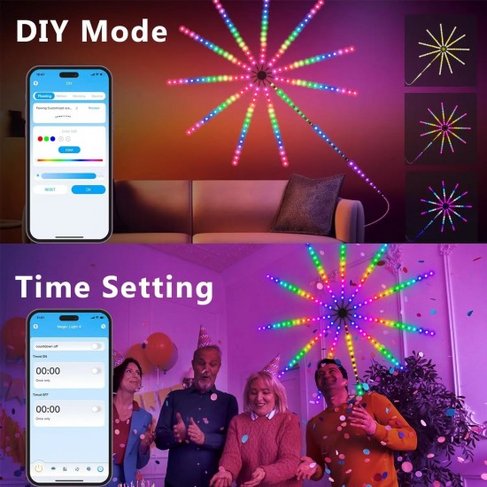 Smart App Control Led Rgb Fireworks Light