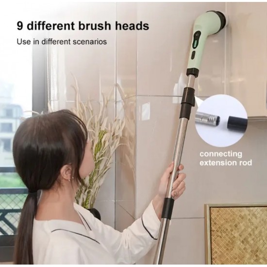 9 in 1  Adjustable Rechargeable Telescopic Brush Scrubber