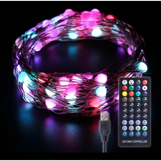 Symphony Bluetooth App Controlled Remote Sound Sensitive Led Christmas Light (5 Meters&50 Lamps) 