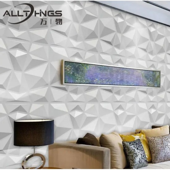 Diamond 3D PVC Wall Decor Panel 30x30cm; (30mmX3m Double Sided Nano Tape Gift)  (12 pieces in each package (1 meters square)